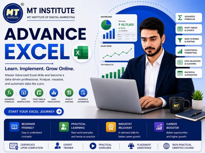 Advance Excel course at MT Institute of Digital Marketing